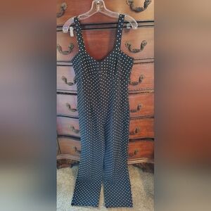 Closet London Blk/Wht Polka Dot Jumpsuit Sz 10